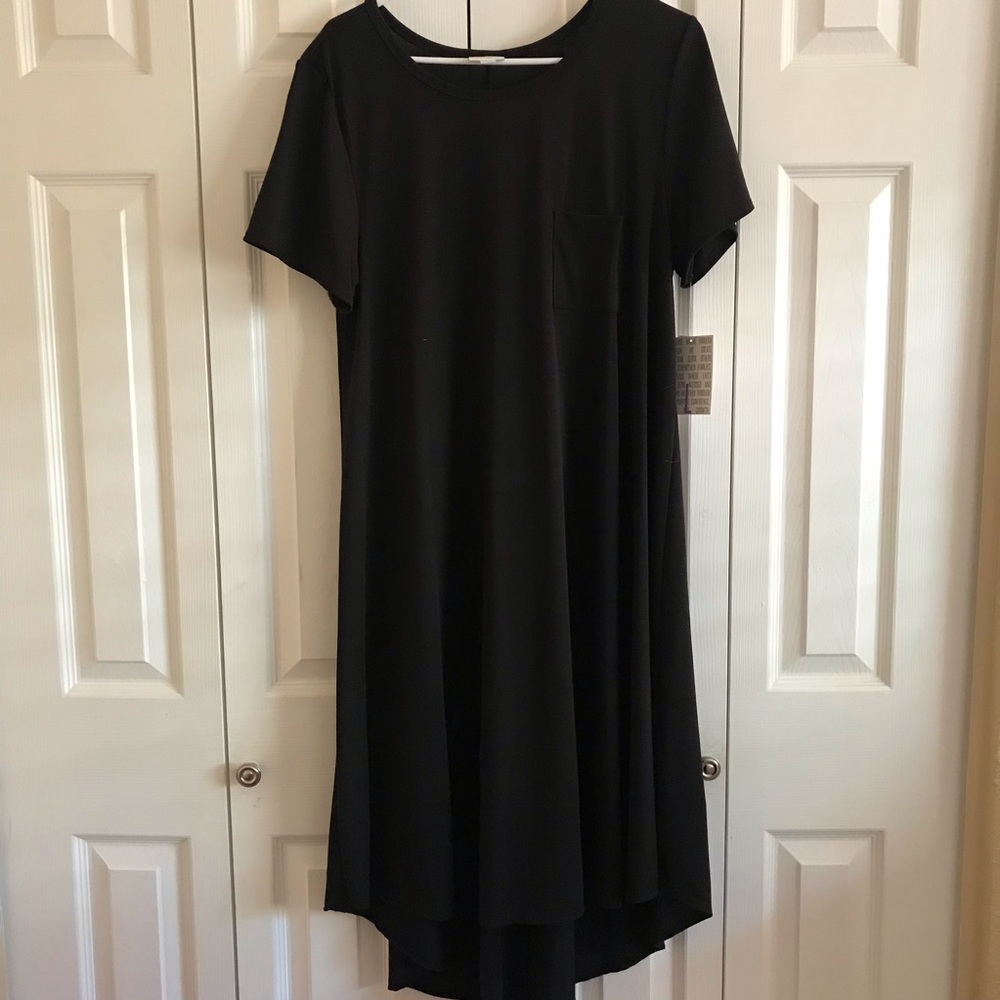 Lularoe BLACK Carly Dress Large NWT